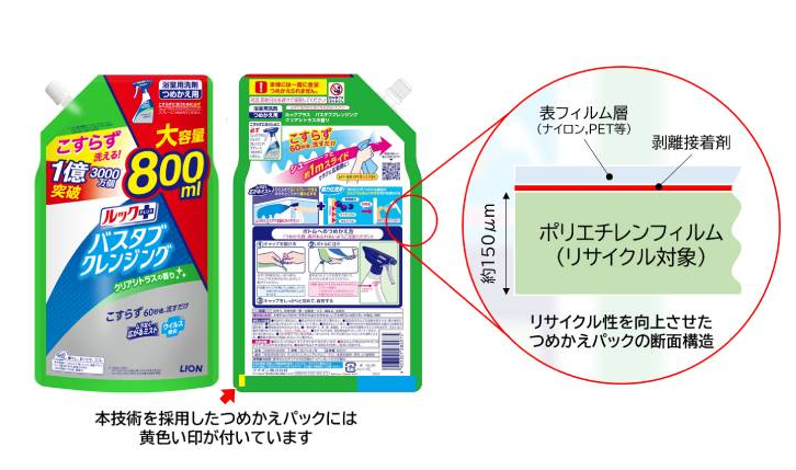 剥離リサイクル技術を用いた詰替容器